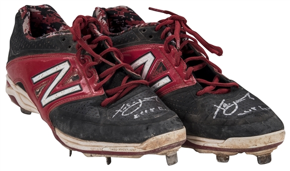 2015 Xander Bogaerts Boston Red Sox Game Used, Signed & Inscribed New Balance Cleats (Anderson Authentics)